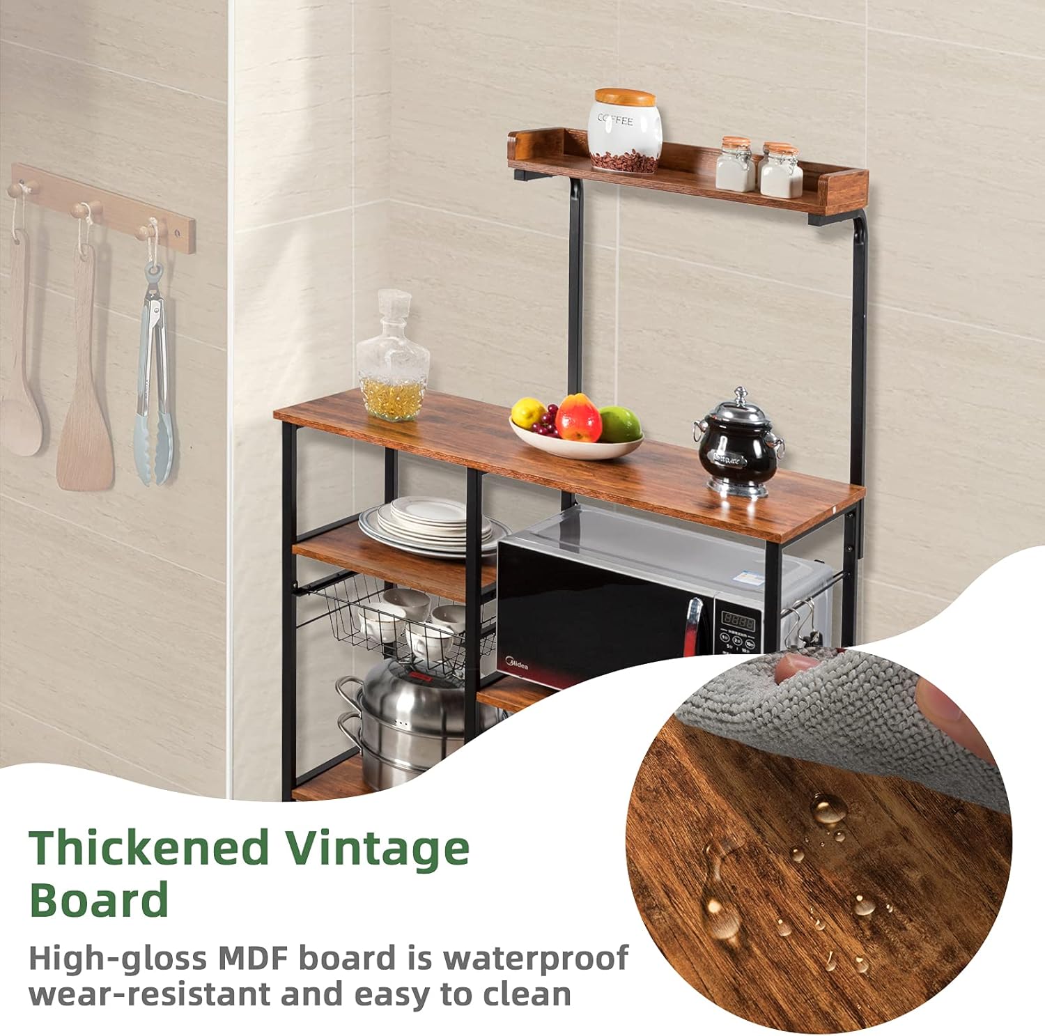 Multi-Functional Kitchen Rack with Microwave Stand