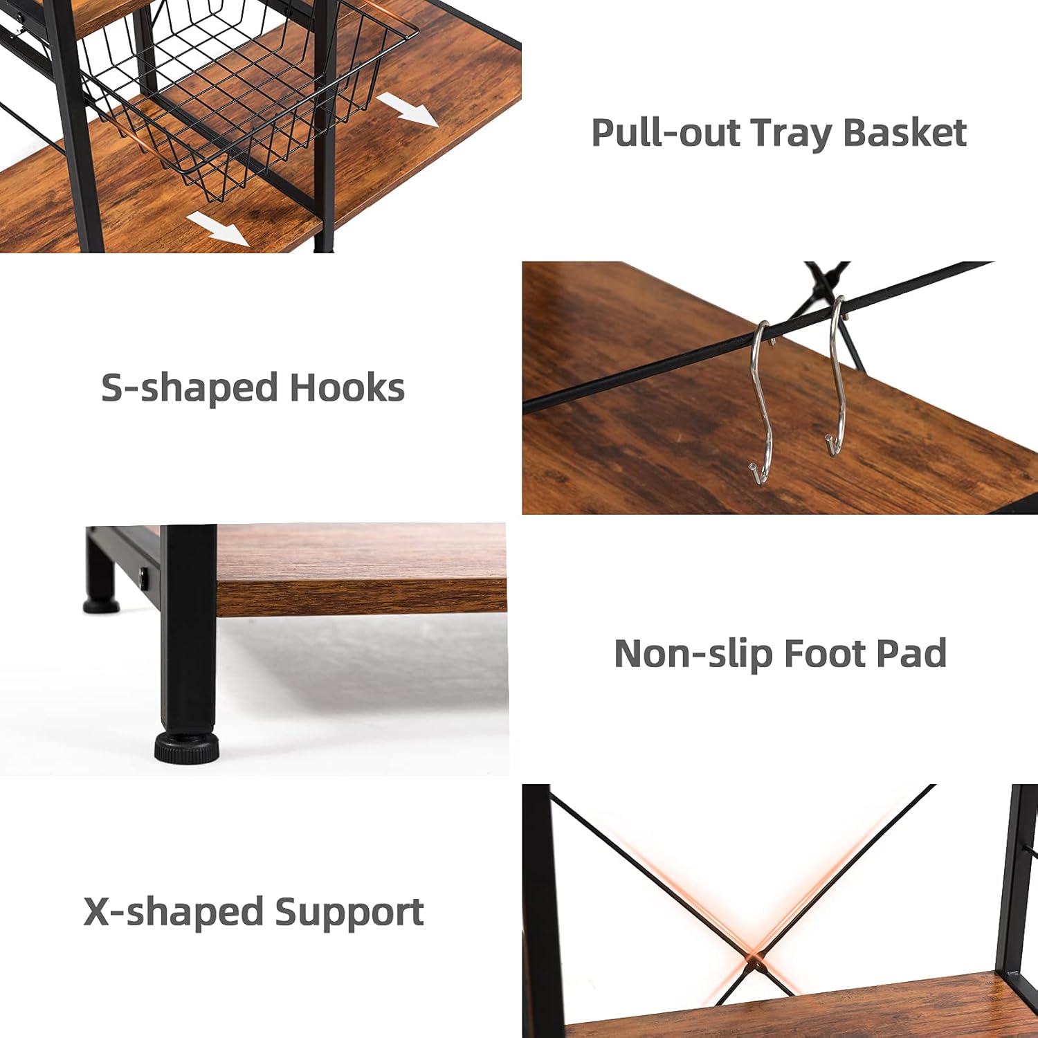 Multi-Functional Kitchen Rack with Microwave Stand