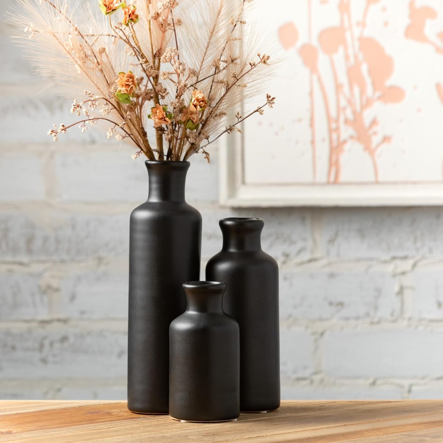 Ceramic Vase Set for Farmhouse Decor