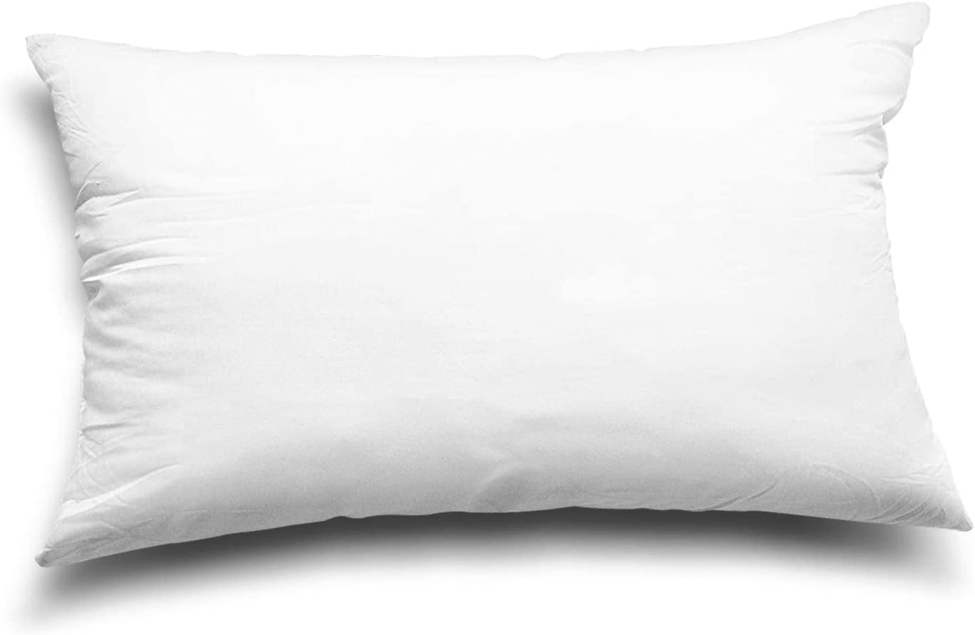 Throw Pillow Inserts, Set of 2 Lightweight down Alternative Polyester Pillow, Couch Cushion, Sham Stuffer, Machine Washable. (White, 12X20)