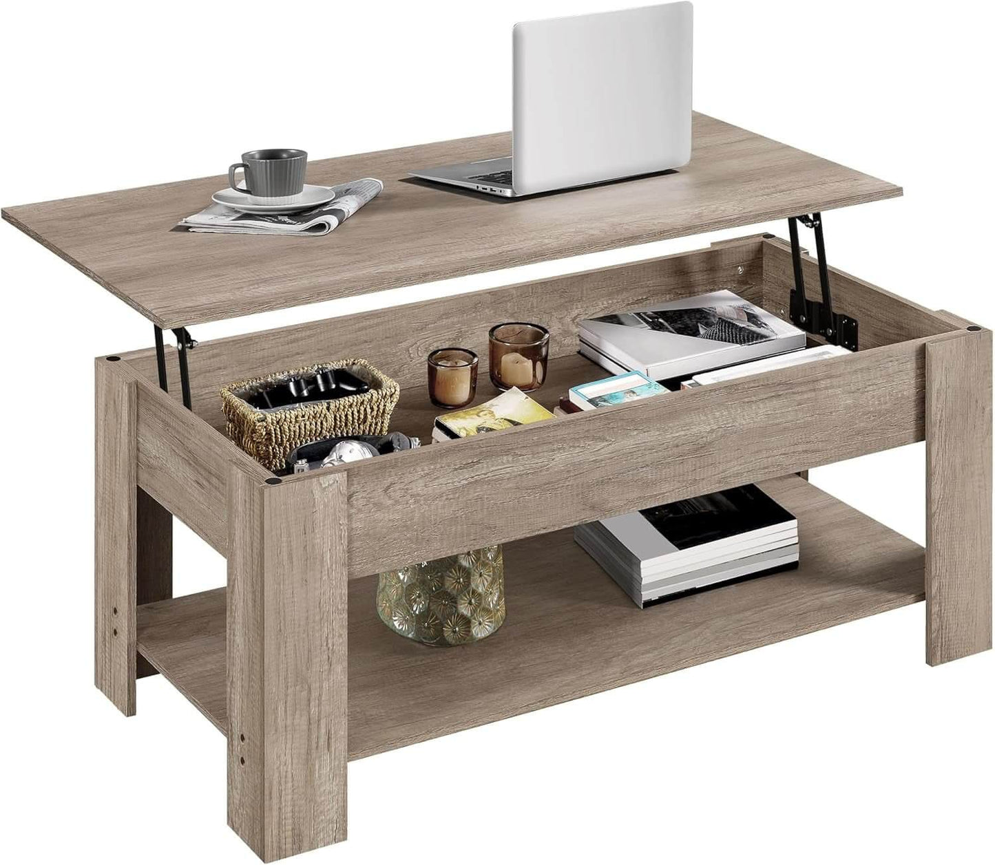 Lift - Top Coffee Table with Storage Shelf