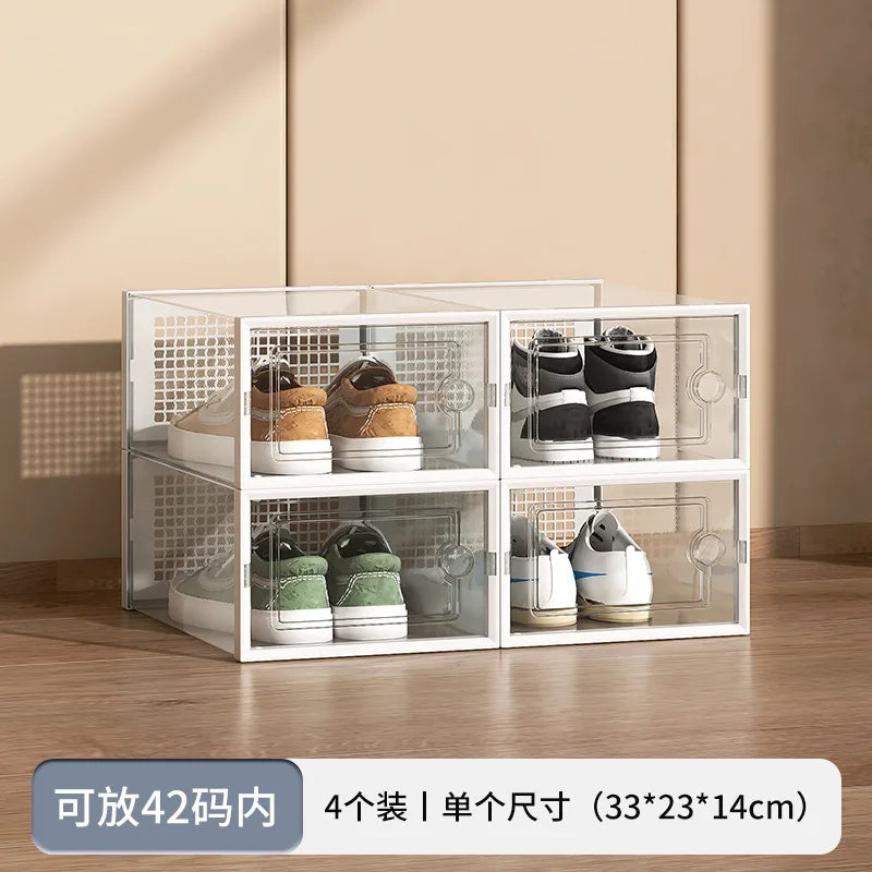 Plastic Transparent Shoe Box for Storing Dust and Moisture in Living Room, Dormitory, Shoe Box for Shoe Storage