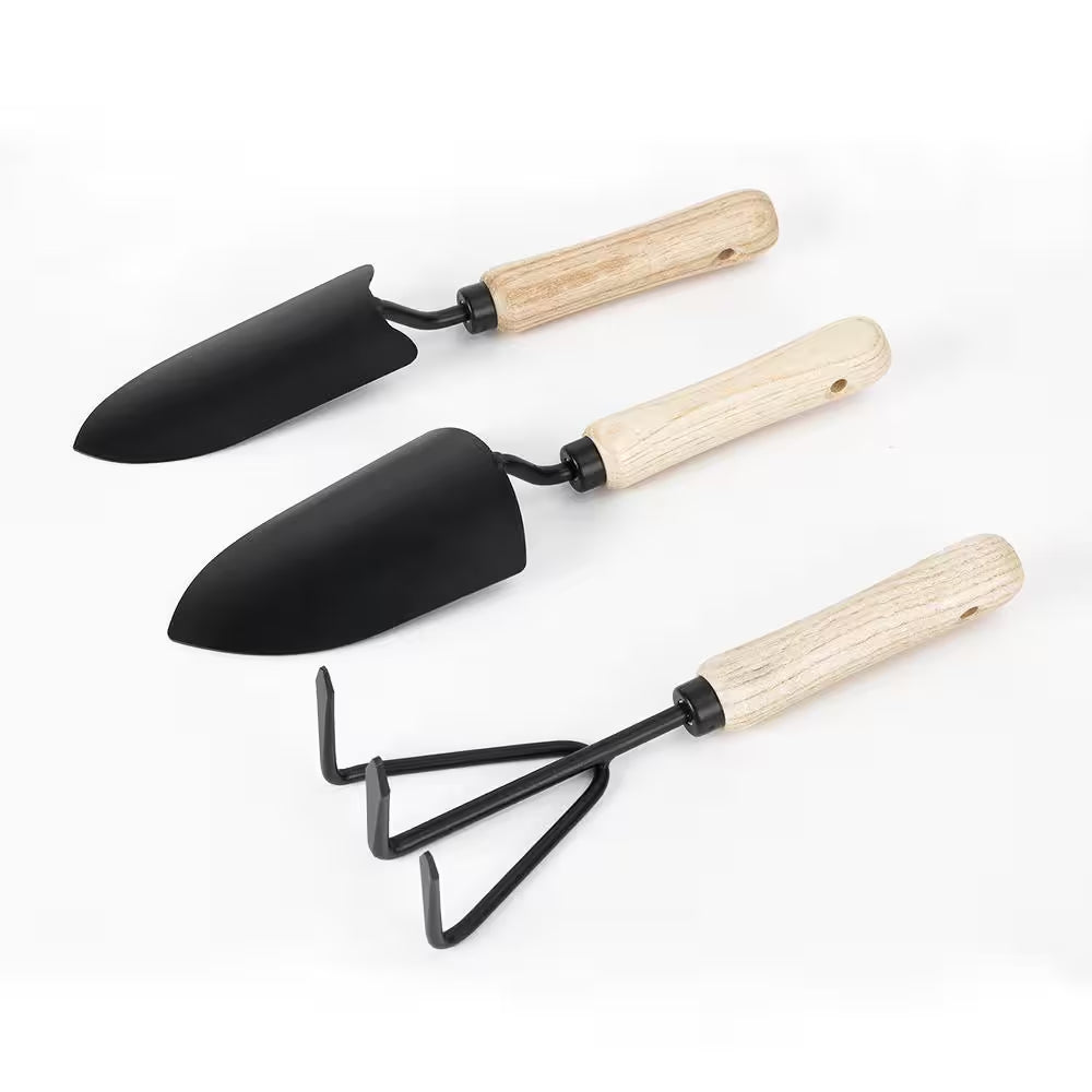 3-Piece Wood Handle Garden Tool Set