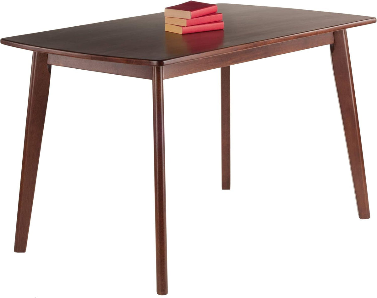 Shaye Walnut Dining Table in Solid Wood, 47.2 Inch Long
