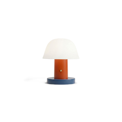 Nordic Mushroom Table Lamp, Rust & Thunder, front view, plain studio (plain studio)