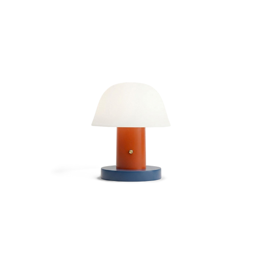 Nordic Mushroom Table Lamp, Rust & Thunder, front view, plain studio (plain studio)