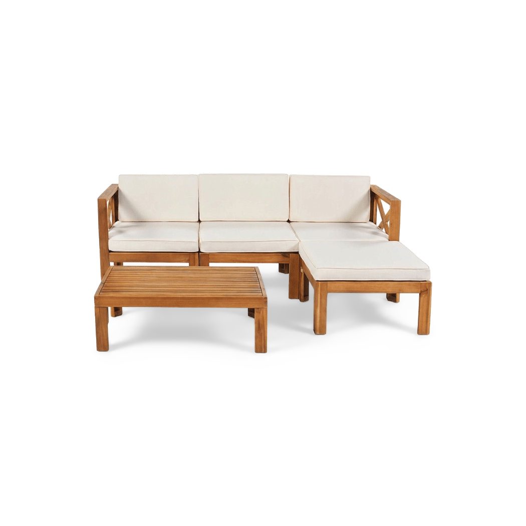 acacia wood sectional sofa set