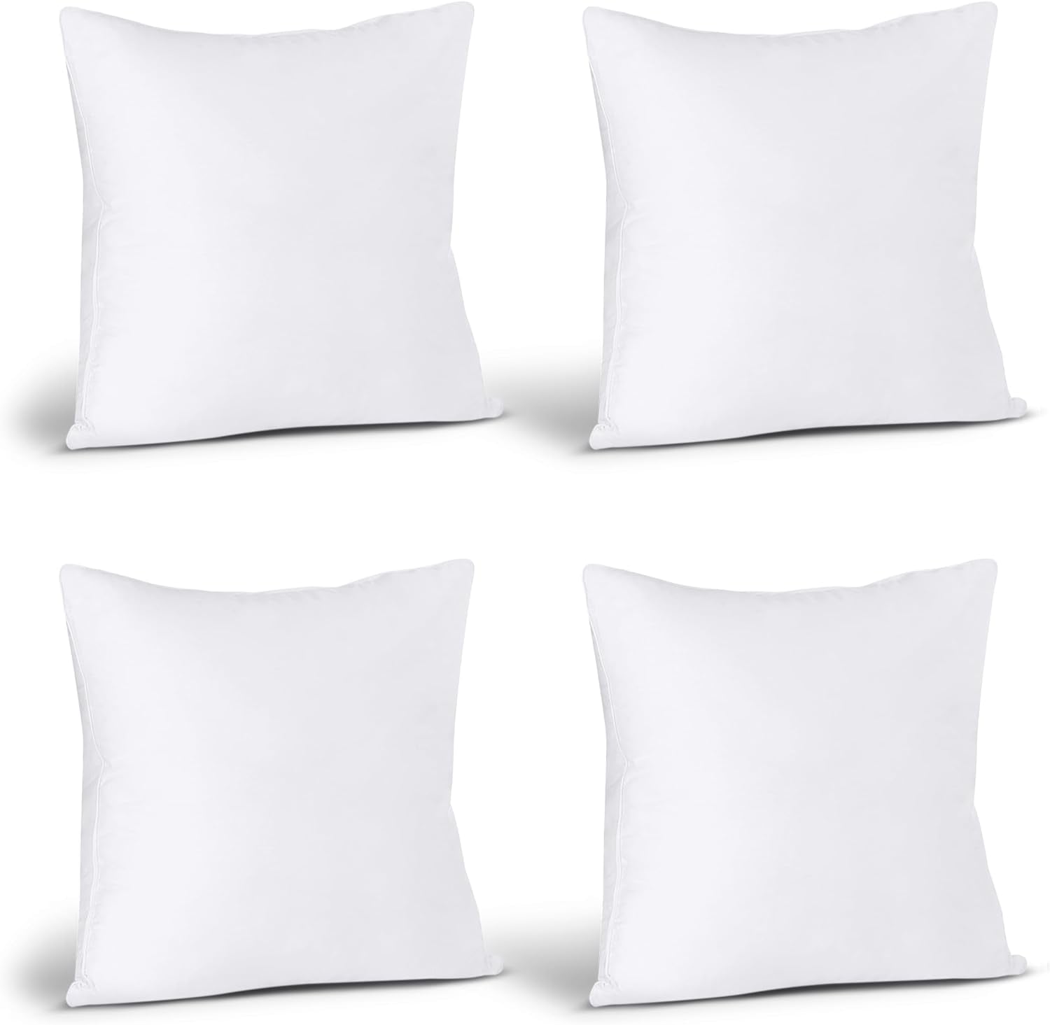 Set of 4 White Throw Pillows