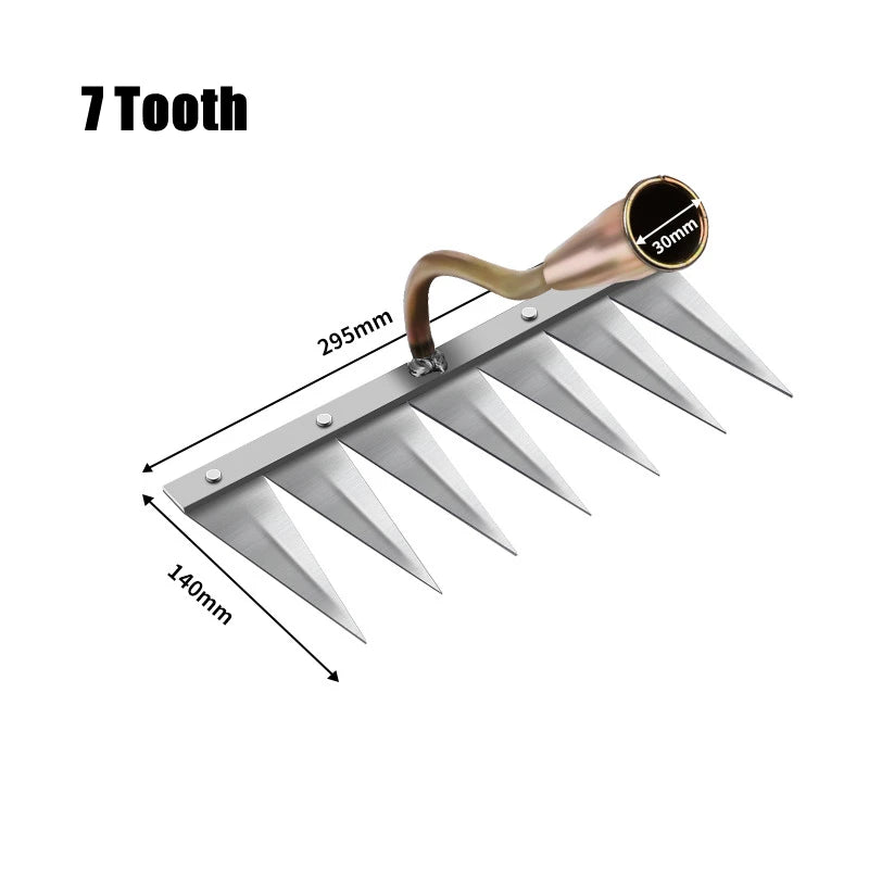 High-Quality Iron Gardening Hoe with 4-7 Teeth