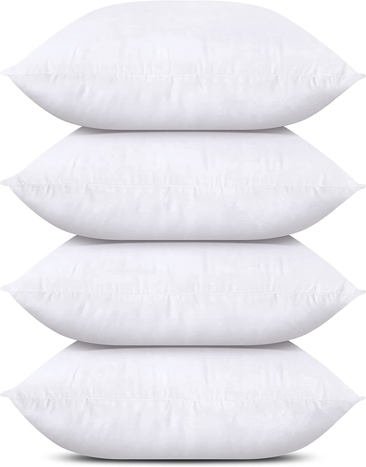 Set of 4 White Throw Pillows