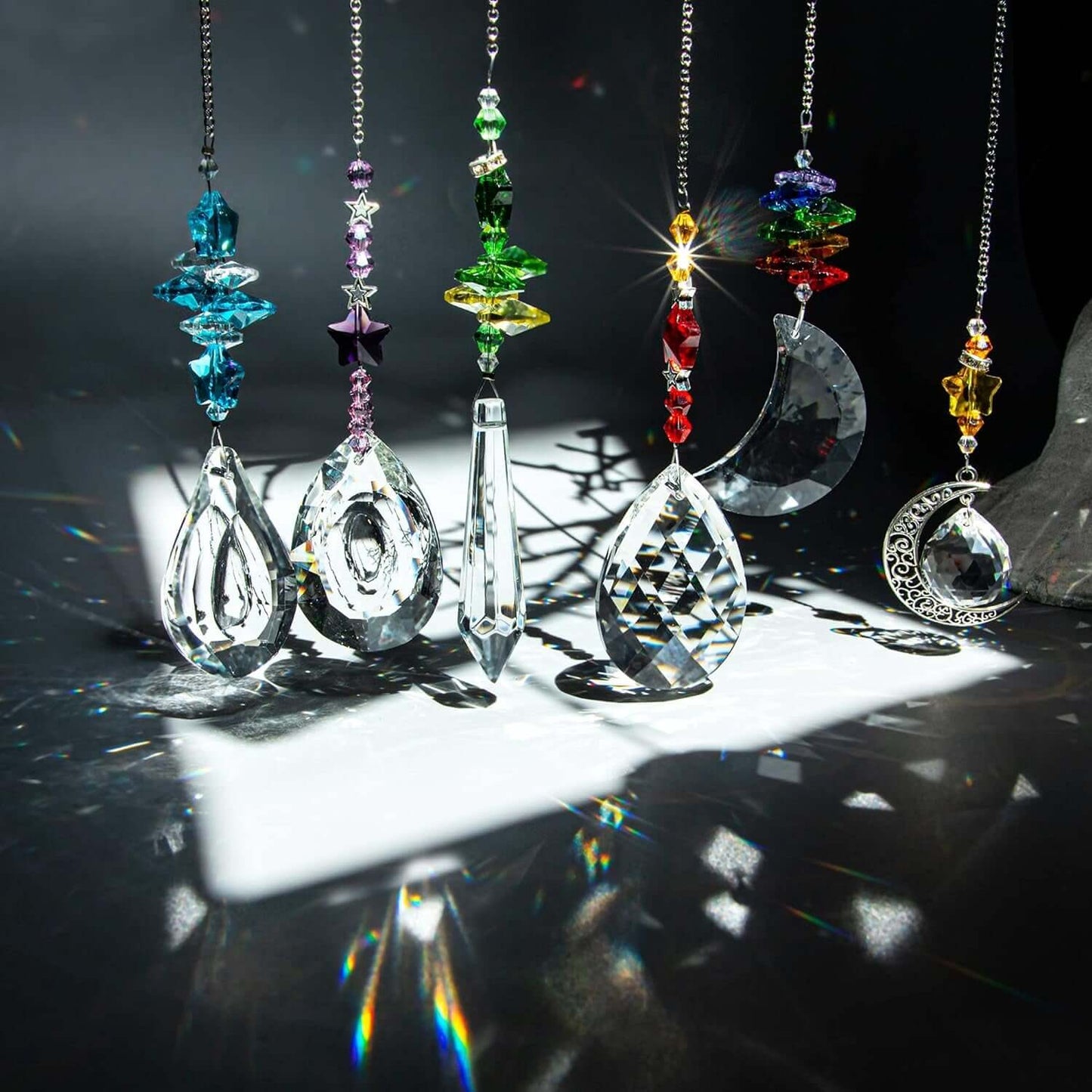 6 - Piece Crystal Suncatcher Set