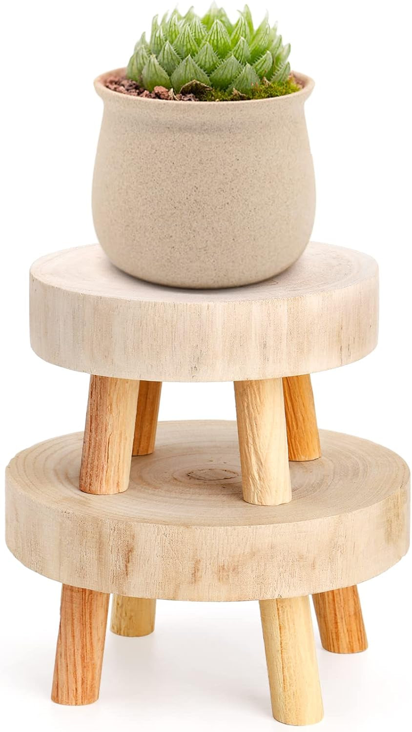 Mini Wooden Stool Display Stands (Set of 2)