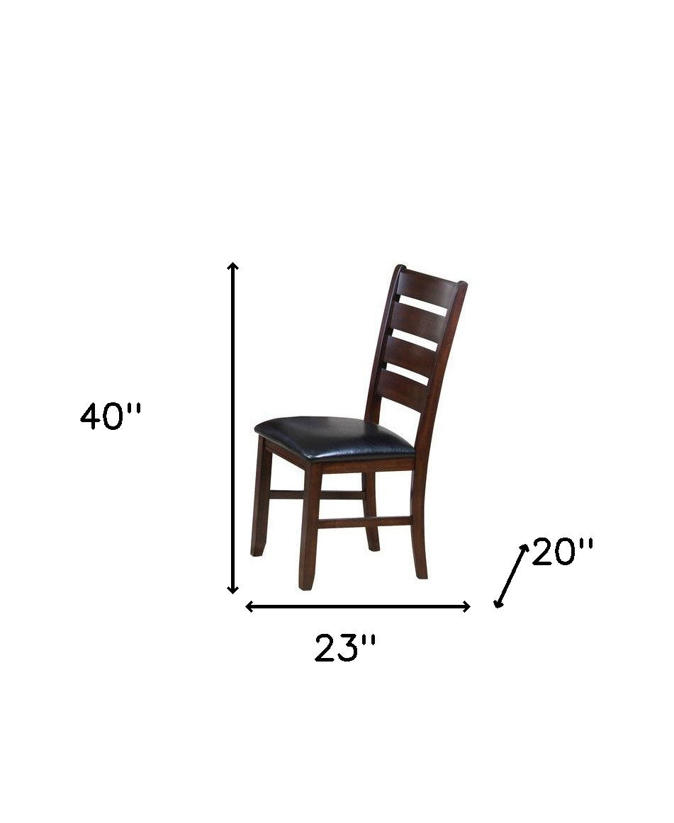 Black and Espresso Side Chairs Set of 2, 40 Inch Tall Back