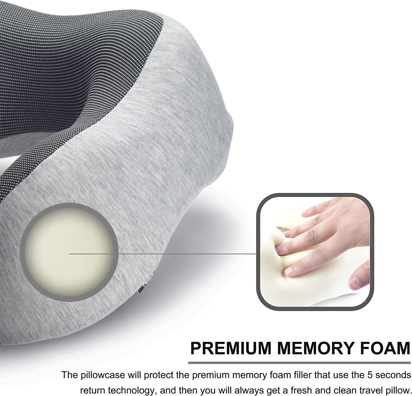 100% Pure Memory Foam Neck Pillow