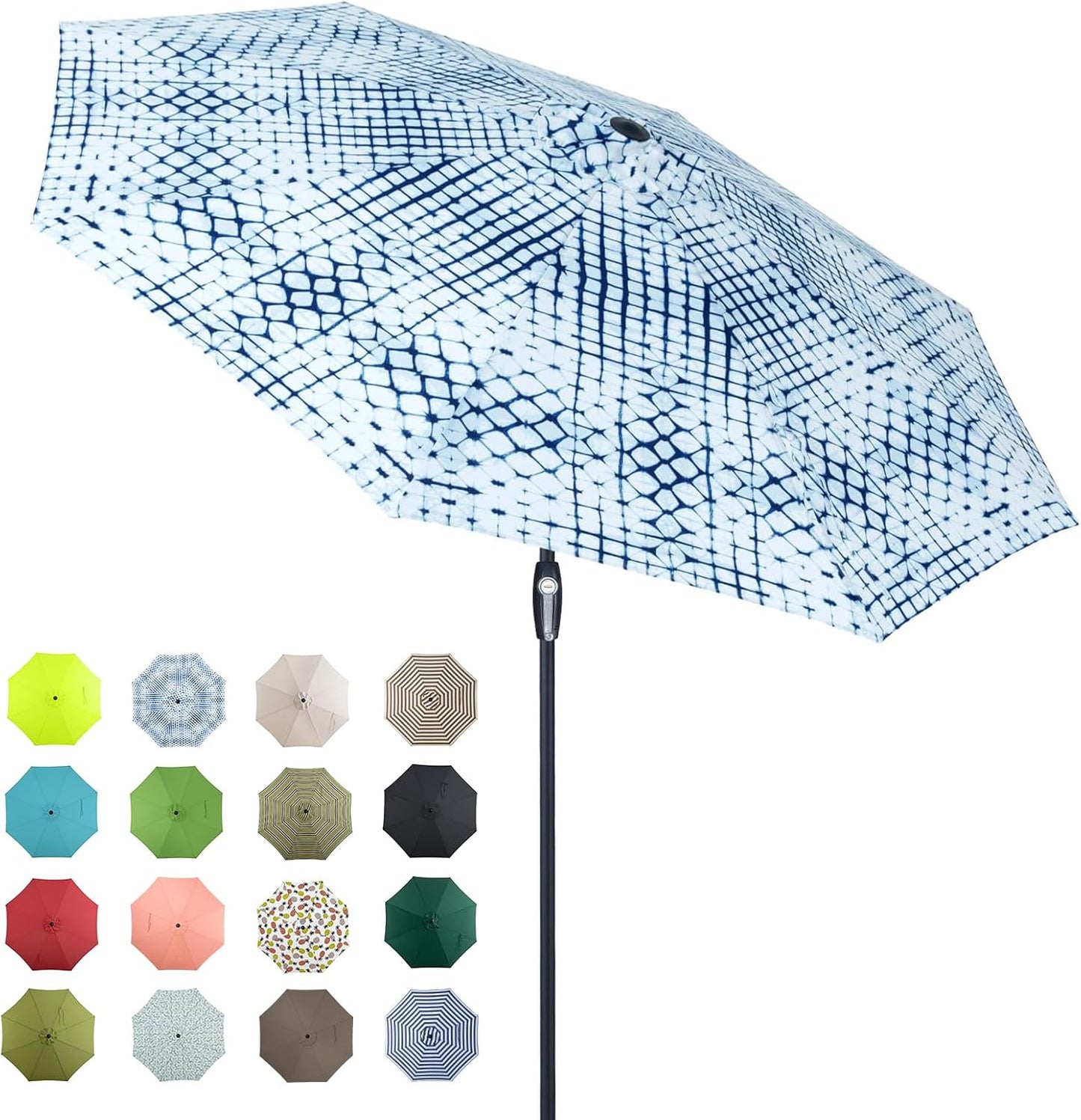 Auto-Tilt Patio Umbrella with Crank and Fade-Resistant Canopy