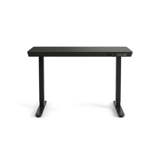 48 inch glass electric standing desk, front view