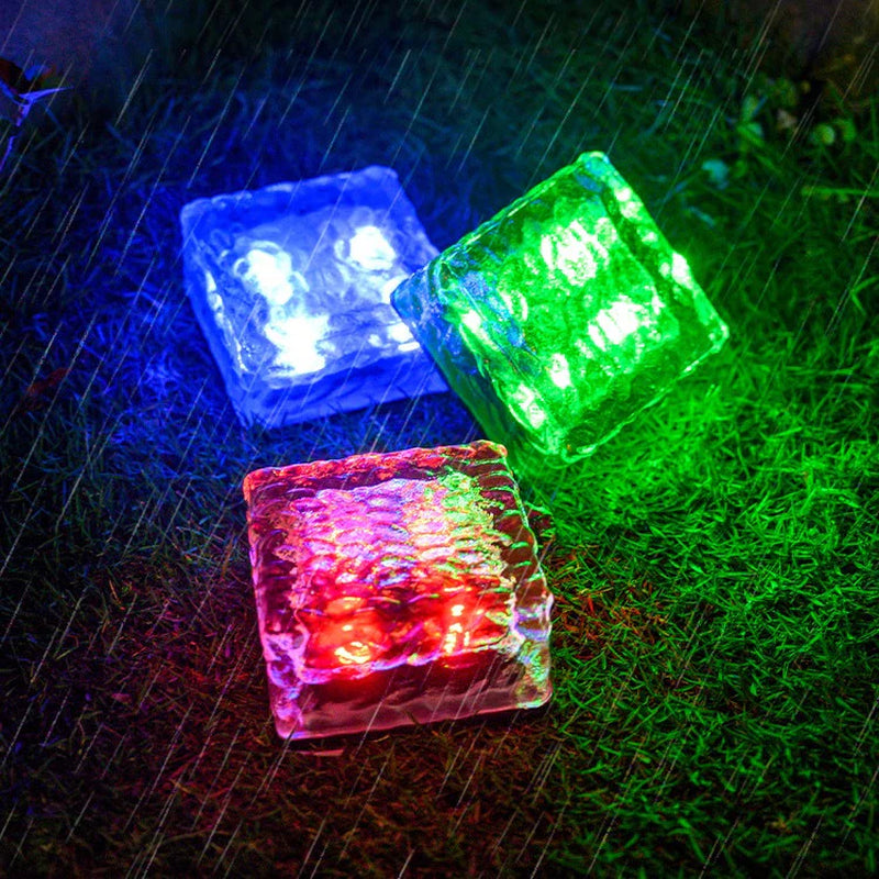 Solar-Powered Ice Brick Path Lights (6-Pack)