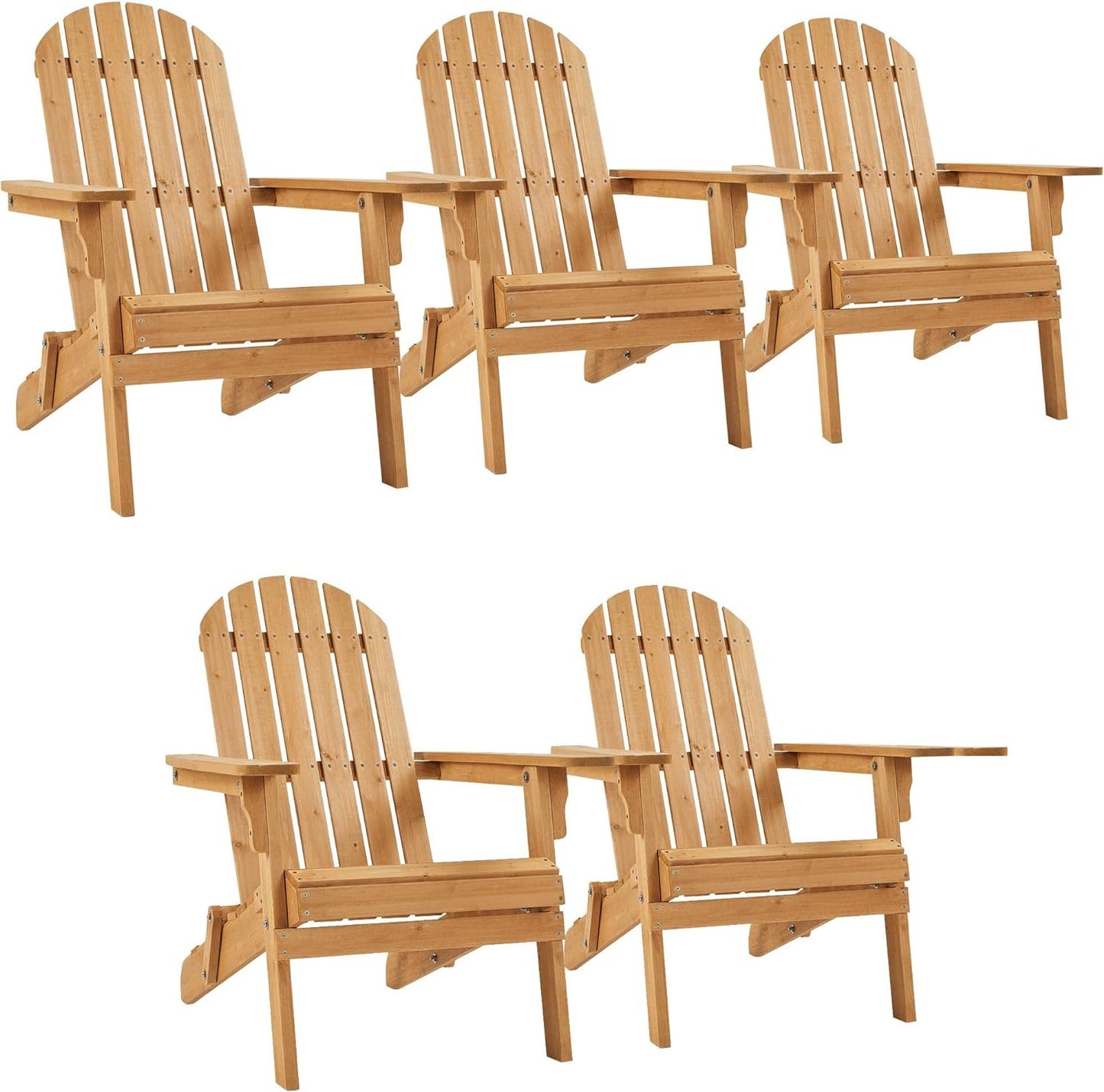 Folding Adirondack Chair Set | Natural Wood