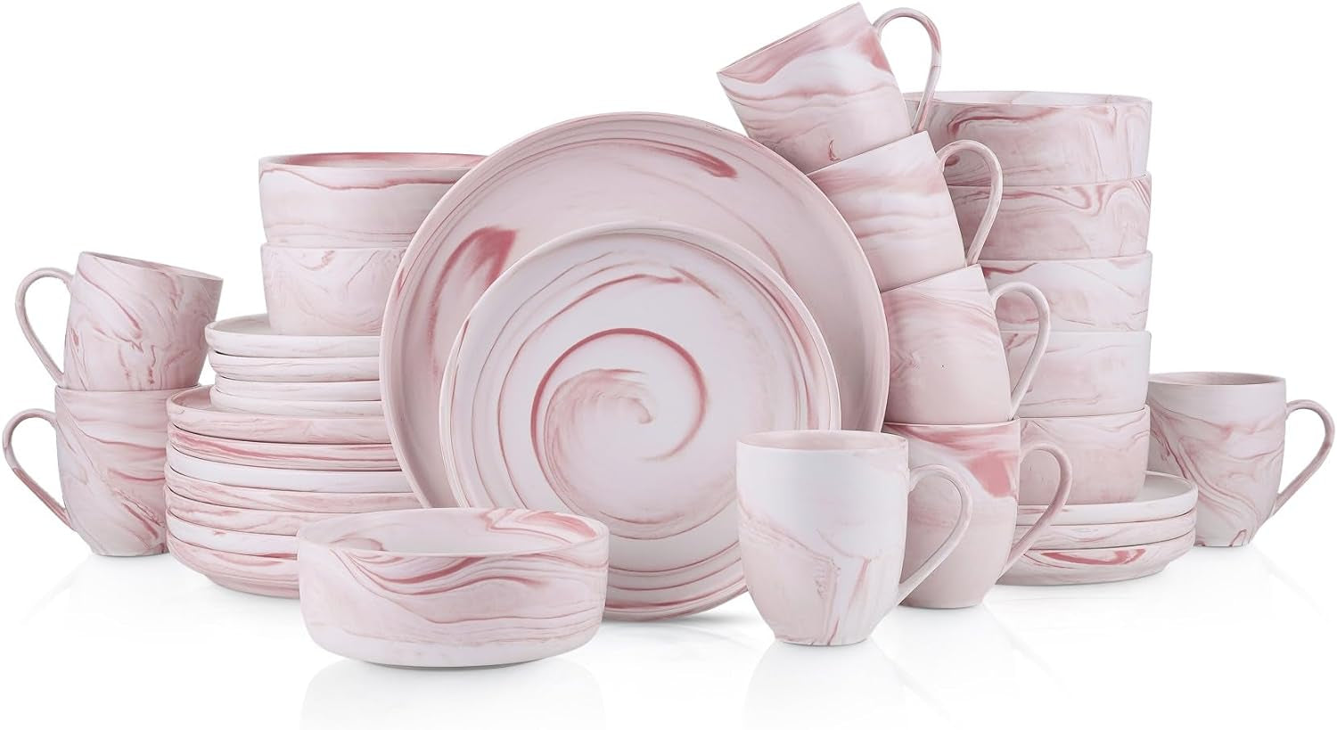 Elegant Pink Porcelain Dinnerware Set