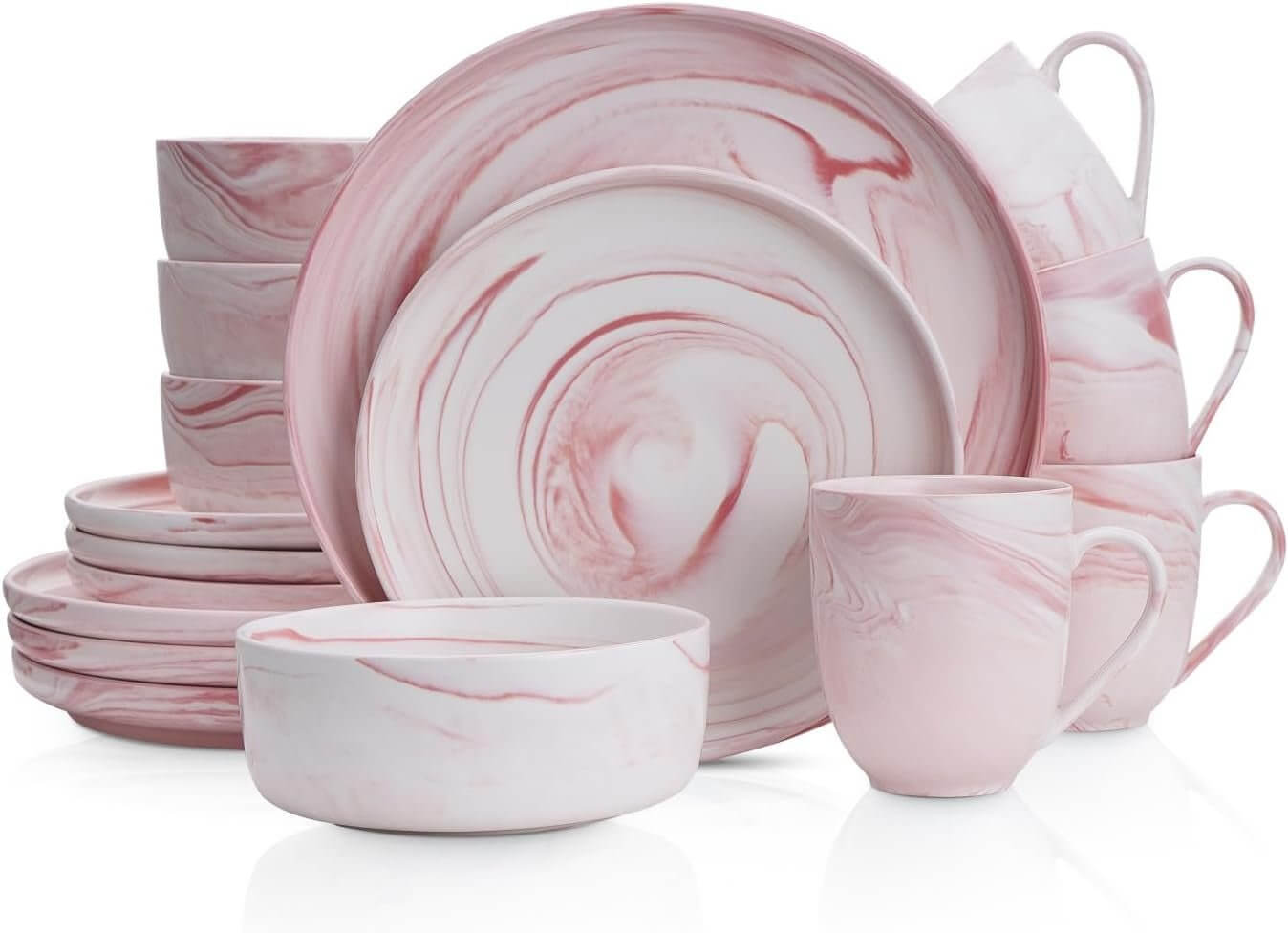 Elegant Pink Porcelain Dinnerware Set