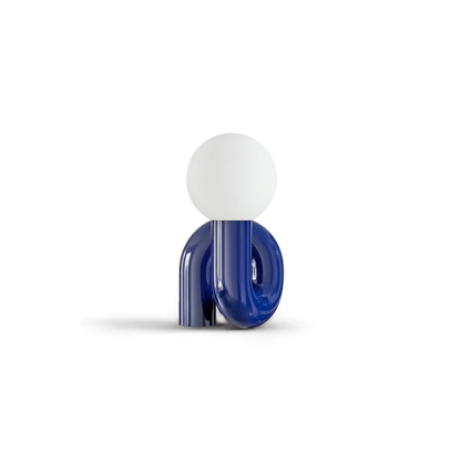 Modern Spiral Bedside Table Lamp, rotated view (plain studio)