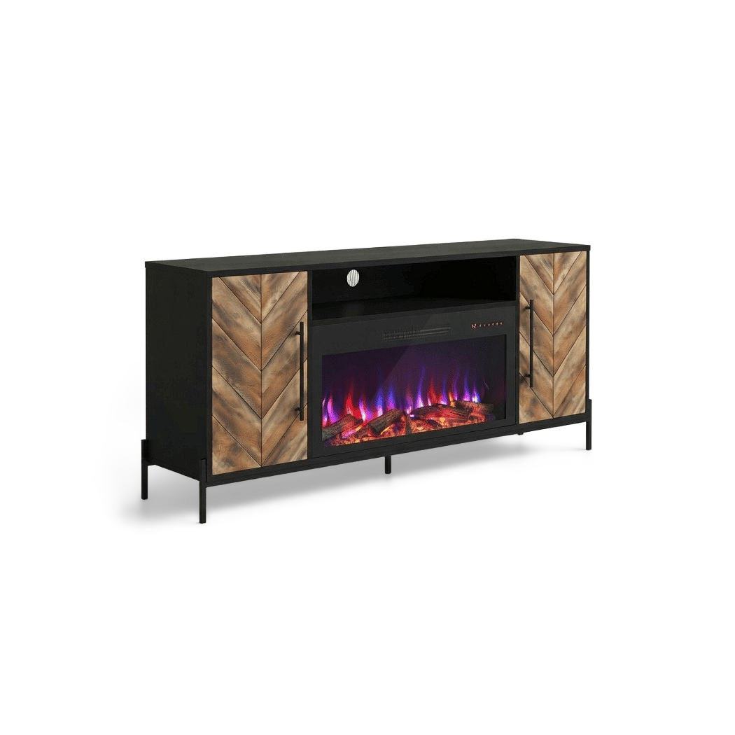 Fireplace TV Stand for 65 Inch TVs With Electric Heater