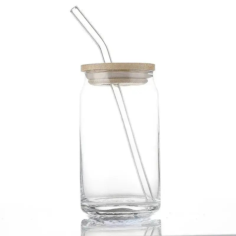 Heat-Resistant Glass Water Bottle with Straw