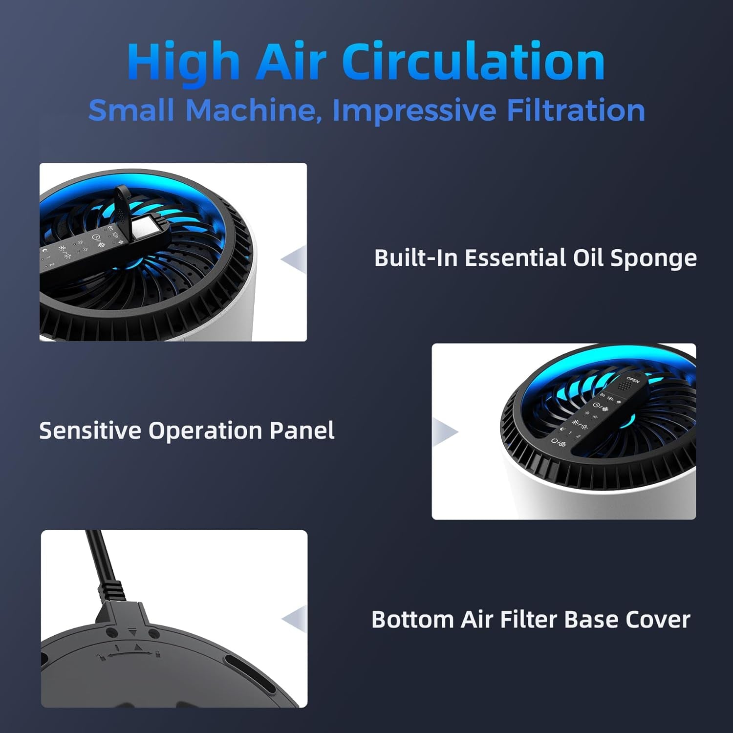 Portable Air Purifier with Sleep Mode and Speed Control