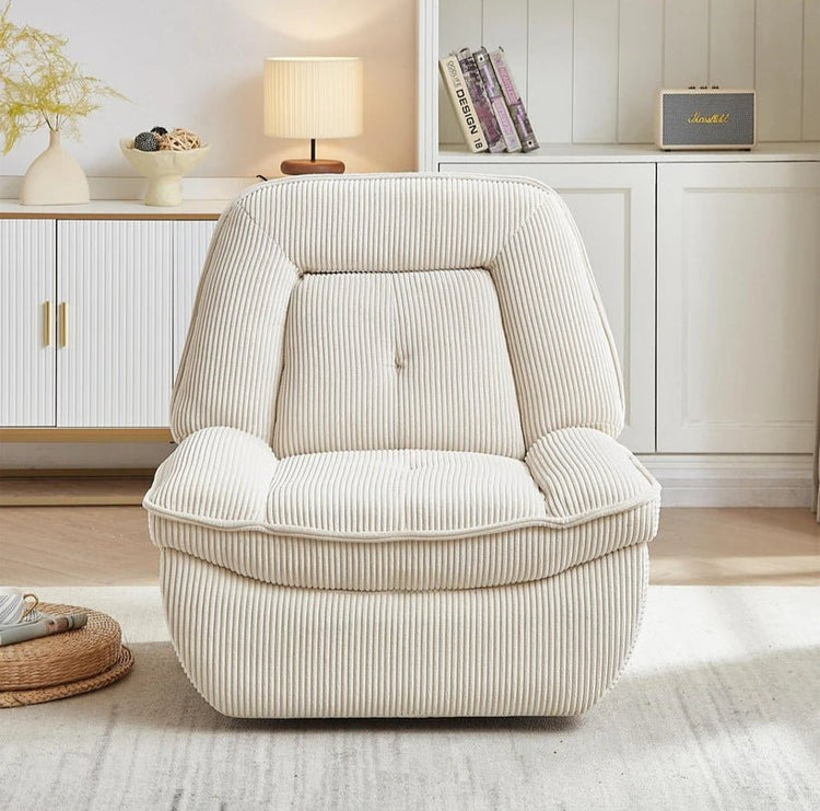 Corduroy Swivel Sofa Upholstered Recliner Couch