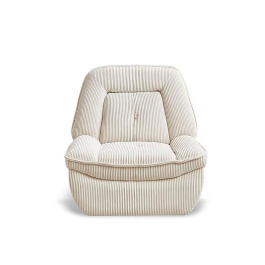 360-degree swivel upholstered sofa recliner in textured corduroy fabric; a versatile and ergonomic lounging chair for modern living rooms.