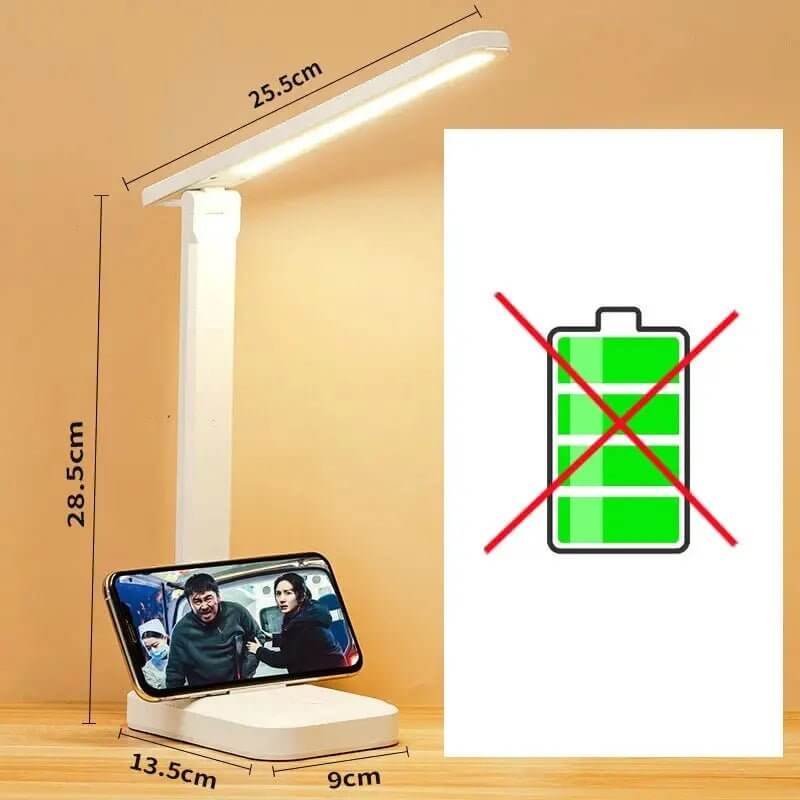 Flexible Dual - Head LED Desk Lamp with Clock