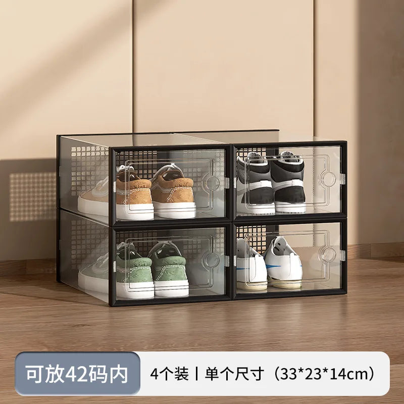 Plastic Transparent Shoe Box for Storing Dust and Moisture in Living Room, Dormitory, Shoe Box for Shoe Storage