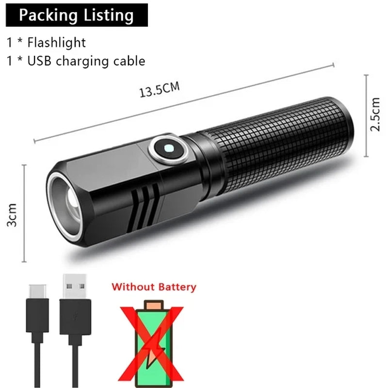 Super Bright, Zoomable LED Flashlight for Outdoors