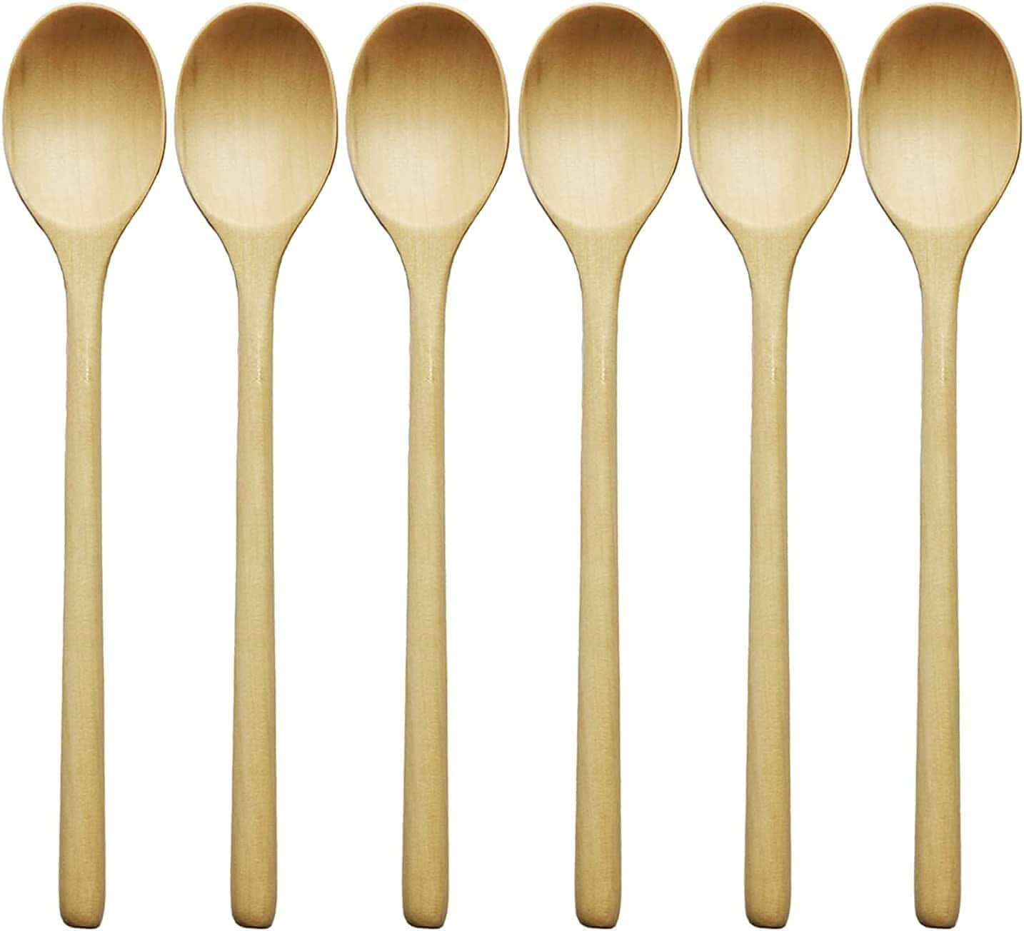 6 - Piece Wooden Soup Spoons with Long Handles