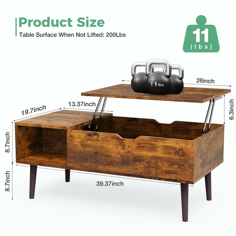 Lift-Top Coffee Table with Storage