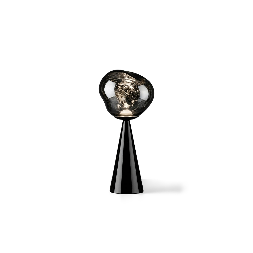 Melt Portable Dimmable LED Table Lamp — third plain studio angle, transparent