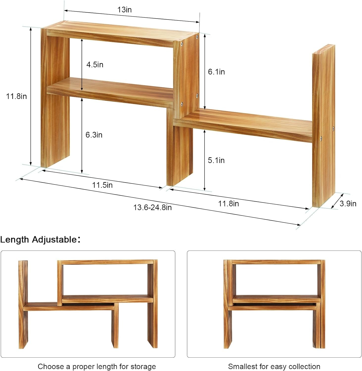 3-Tier Wooden Plant Stand for Narrow Spaces