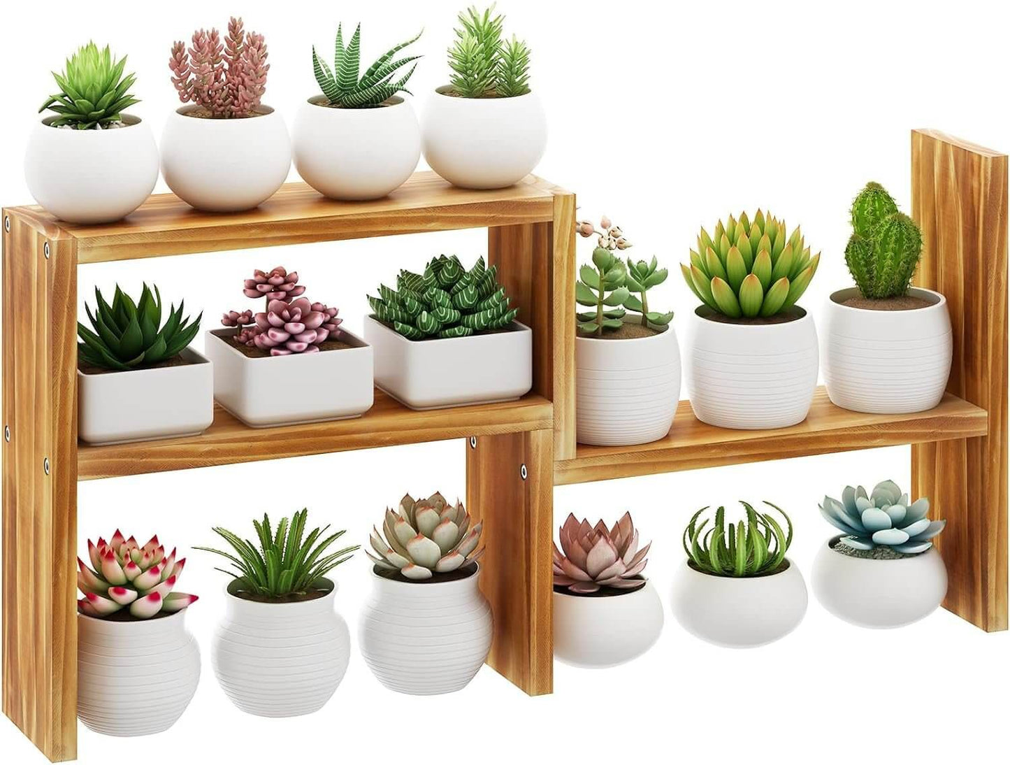 3 - Tier Wooden Plant Stand for Narrow Spaces