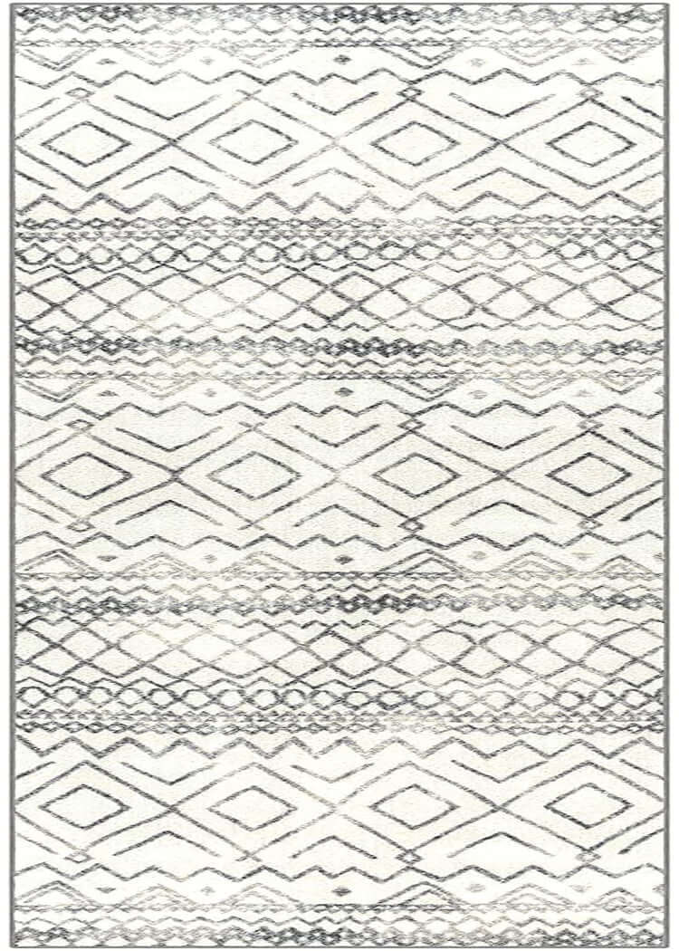 Modern Abstract Diamond Runner Rug with Non - Slip Backing