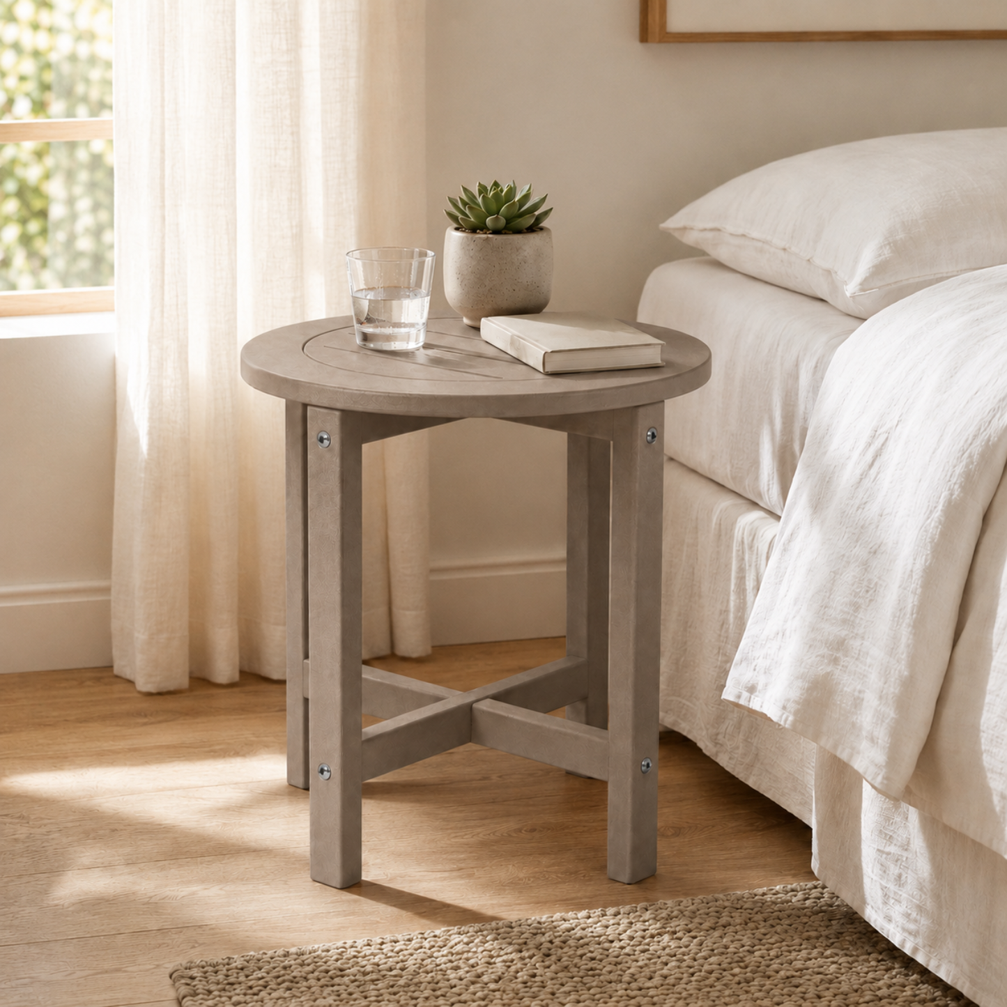 Verde Luxe HDPE All Weather Round Outdoor Side Table