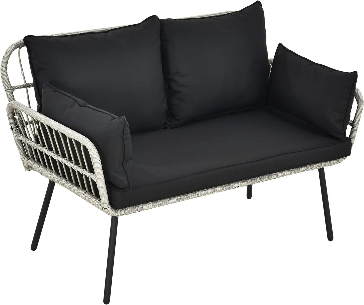 All-Weather Wicker Large Loveseats Patio 