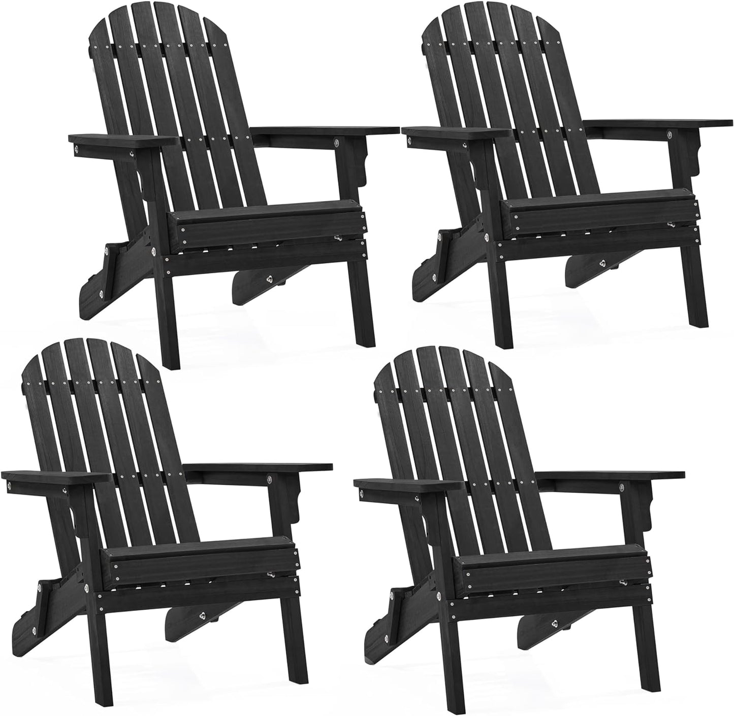 Folding Adirondack Chair Set | Natural Wood