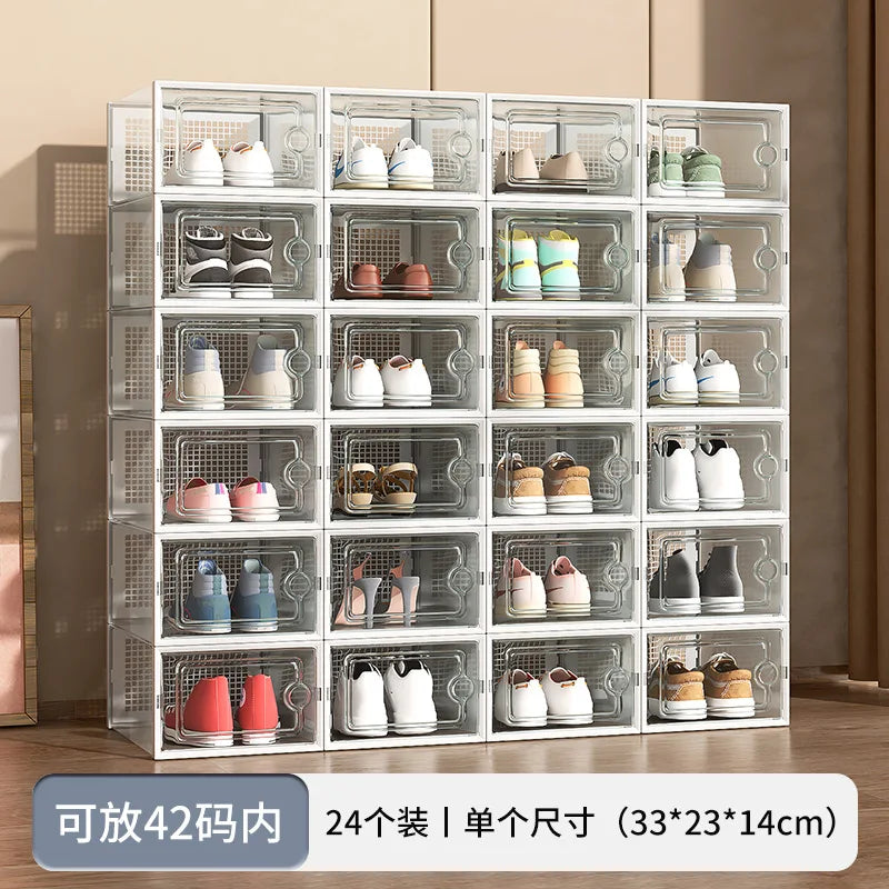 Plastic Transparent Shoe Box for Storing Dust and Moisture in Living Room, Dormitory, Shoe Box for Shoe Storage