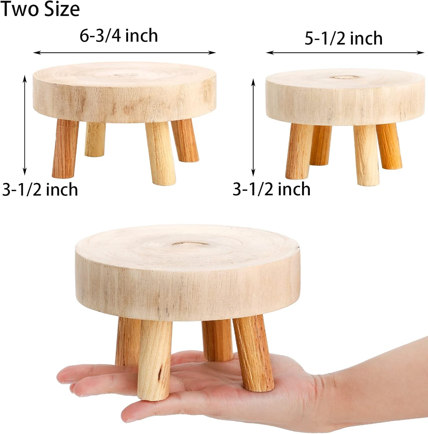 Mini Wooden Stool Display Stands (Set of 2)