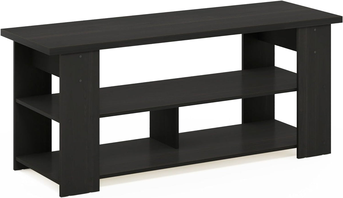 Espresso TV Stand for 50 Inch TVs With Open Shelves