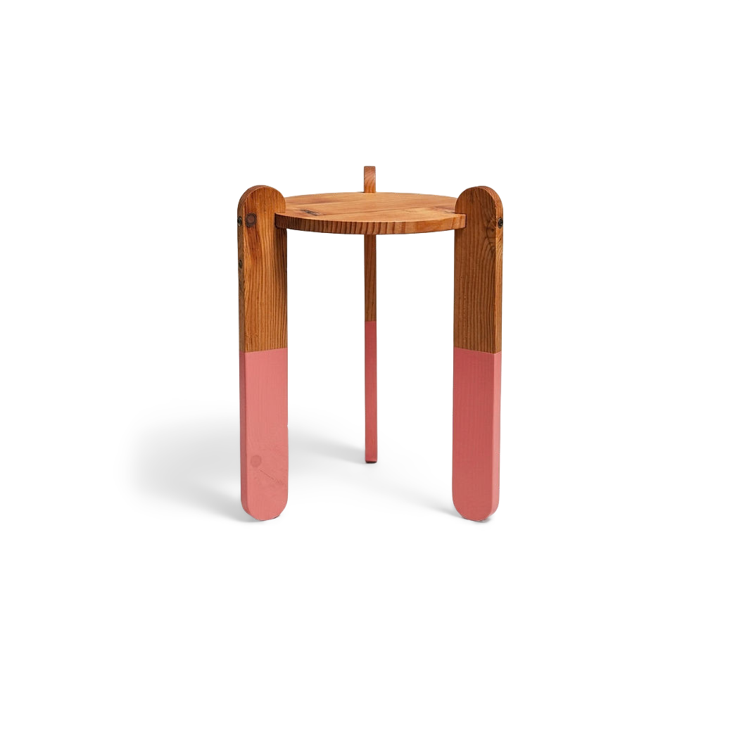 Intersecting-Leg Side Table with Colorful Dipped-Leg Accents