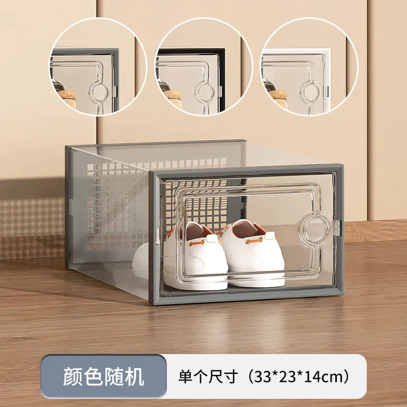 Plastic Transparent Shoe Box for Storing Dust and Moisture in Living Room, Dormitory, Shoe Box for Shoe Storage