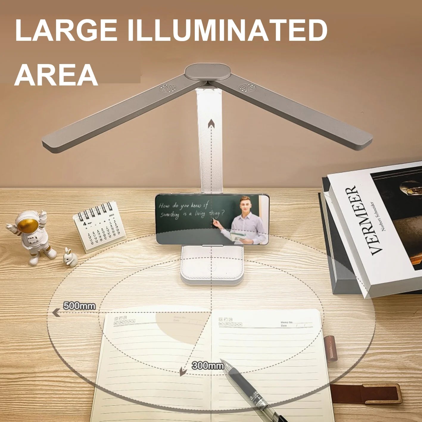 LED Desk Lamp USB Rechargeable Table Lamp 3 Levels Dimmable Touch Desk Lighting Eye Protection Foldable for Bedroom Desk Light