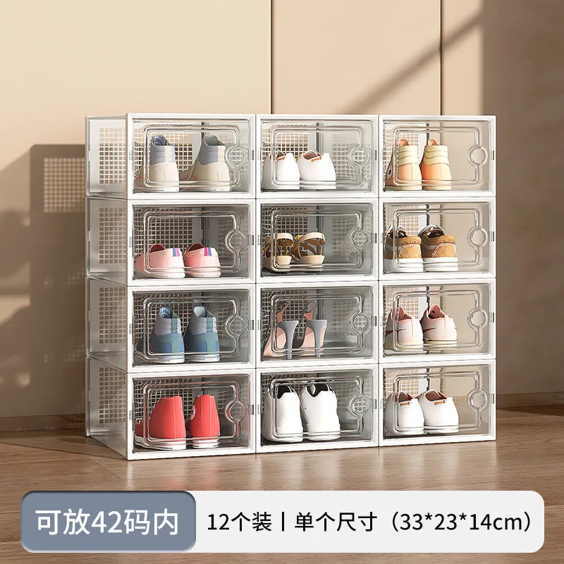 Plastic Transparent Shoe Box for Storing Dust and Moisture in Living Room, Dormitory, Shoe Box for Shoe Storage