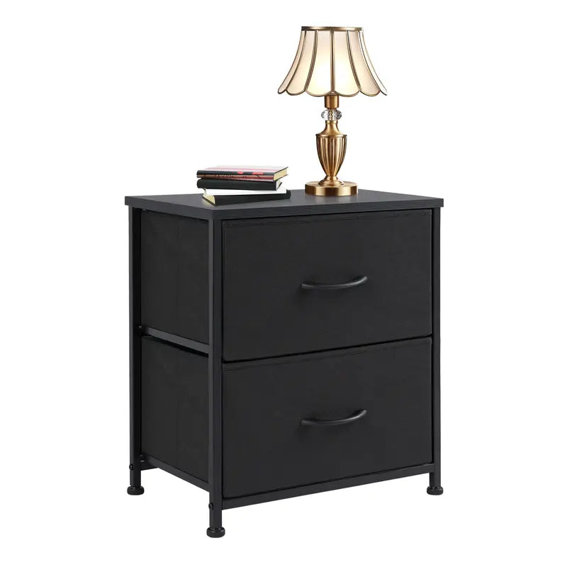 Modern Nightstand with 2 Fabric Drawers